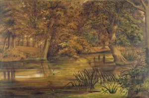 Back Water of the Bratford, 1864 (wc og blyant på papir)